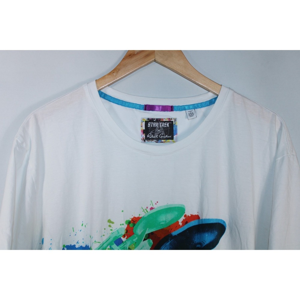 Robert Graham x Star Trek Men's 2XL White Multicolor Short Sleeve T-Shirt - Picture 2 of 12